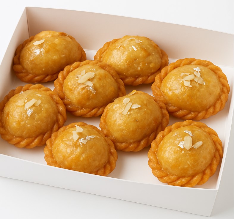 Homemade Chandrakala sweets